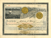 Chicago Gold Placer Mining Co. - Stock Certificate